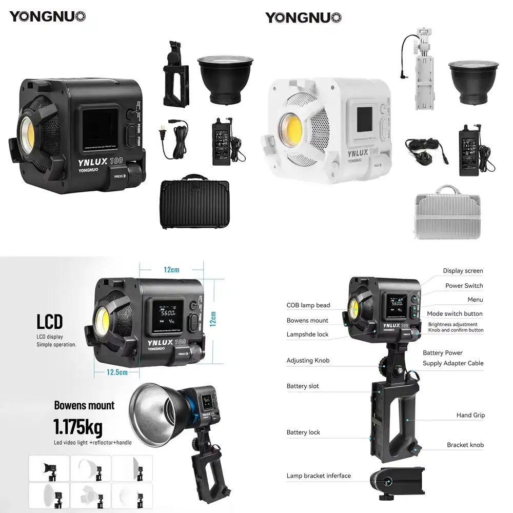 Photography Lighting Video - 용누오 YNLUX100 100W 3200K-5600K 컴팩트 휴대용