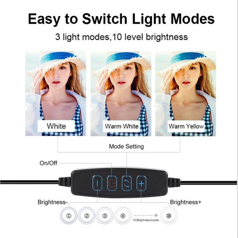조광 가능한 LED 링 라이트, 전문 USB 셀카 램프 - Photography Lighting Video 리뷰 및 가격