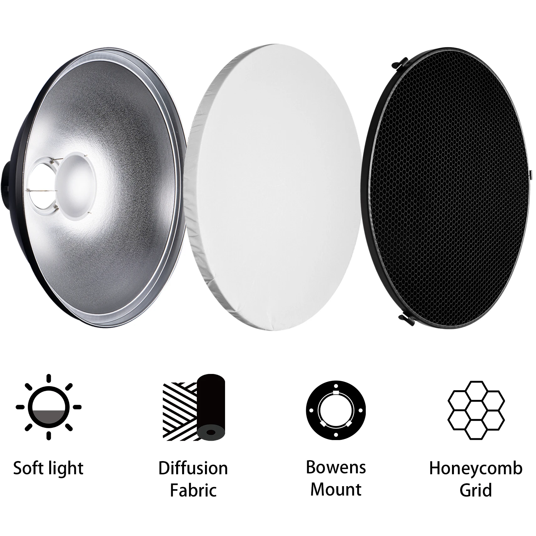 셀렌스 실버/화이트 70cm 뷰티 디쉬 리플렉터 세트  - Photography Lighting Beauty Dish 리뷰 및 가격