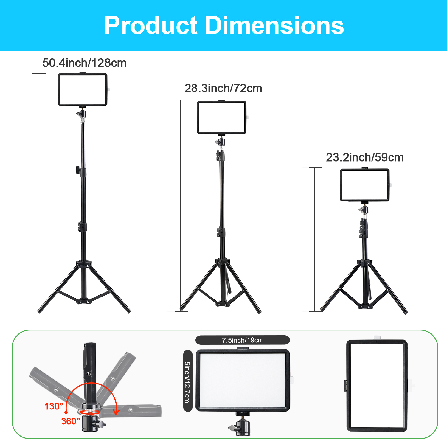 8인치 사각형 LED 조명등(43인치 조절식 스탠드 및 - Photography Lighting Video 리뷰 및 가격