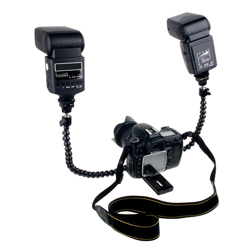 유연한 듀얼 암 핫 슈 플래시 브래킷 마운트 거치대,  - Macro Photography Lighting Kit 리뷰 및 가격