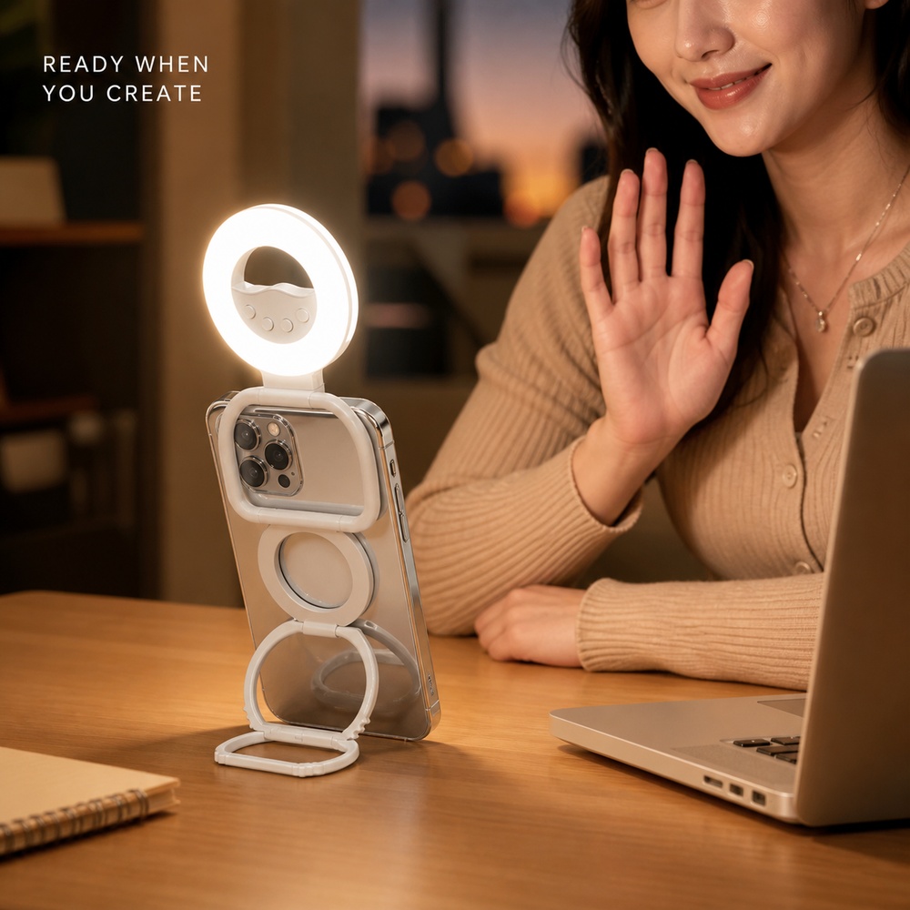 접이식 자석 휴대폰 조명 스탠드 60 LED 3가지 색 - Photography Lighting Video 리뷰 및 가격