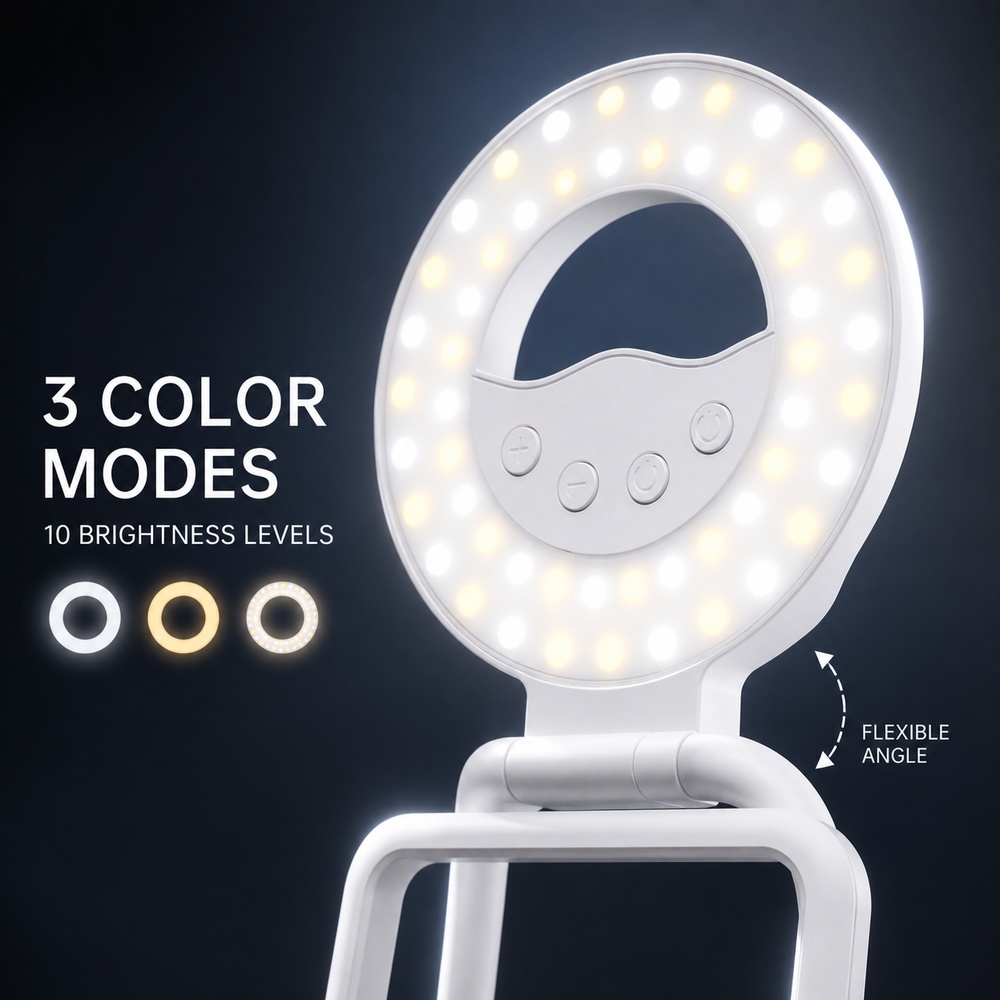접이식 자석 휴대폰 조명 스탠드 60 LED 3가지 색 - Photography Lighting Video 리뷰 및 가격